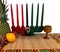 Colors of Africa Kwanzaa Kinara Candle Set with Kwanzaa Poster, Kwanzaa Set, Kinara,Wood Kinara, 7 Candles, Unity Cup, Bamboo Mat, Kwanzaa Celebration Decoration, African American Holiday Artwork